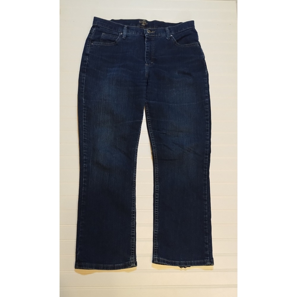 Riders by Lee Womens 16P Classic Fit Straight Leg Jeans‎ Dark Wash Mid Rise